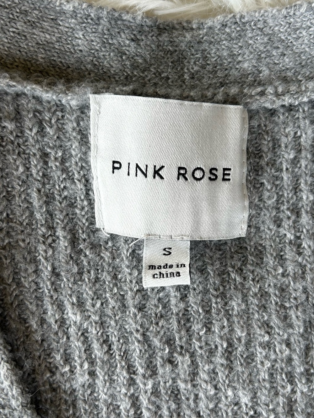 Pink Rose | Gray & Cream Colorblock Cardigan - Picture 4 of 5